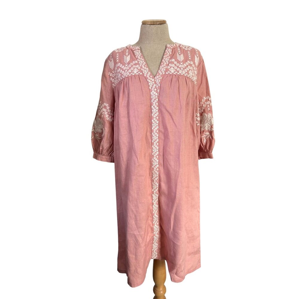 Sundance Rosewood Embroidered V-Neck Midi Dress - Picture 14 of 14